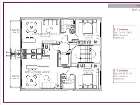 Venta de Departamento 2 y 3 AMBIENTES en Parque Ch de 1 Dormitorios