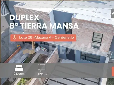 VENTA DÚPLEX 2 DORMITORIOS TIERRA MANSA CENTENARIO