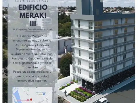 Edificio Meraki 3!  Depto de  1 dormitorio a estrenar! Magníficas vistas! Unidad 2-1 - Victoria...