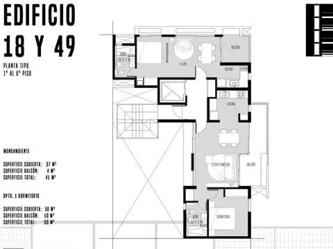 Departamento en Venta de 2 ambientes