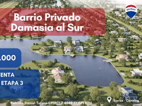 LOTE A LAGUNA EN VENTA EN DAMASIA AL SUR CANNING