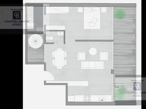 Departamento 2 ambientes con 1 baño