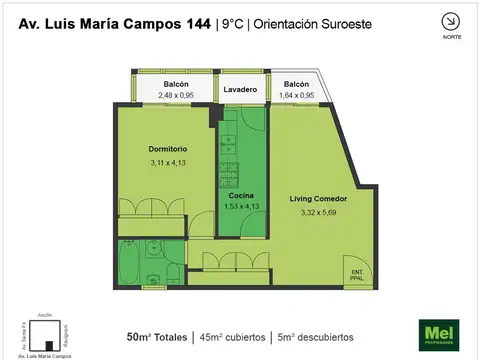 Luis Maria Campos 100, Piso 9