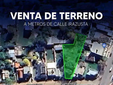 Terreno a metros de calle Irazusta 