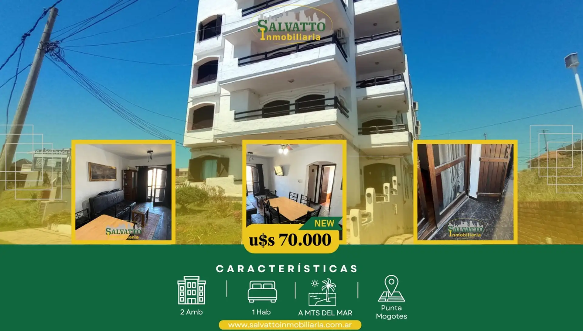Departamento 2 ambientes en Punta Mogotes
