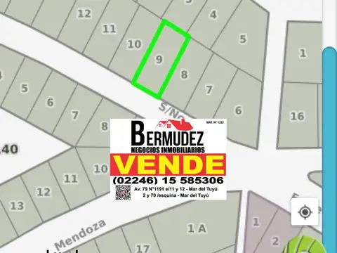 Venta Lote Calle Entre Ríos entre Jujuy  y Mendoza Santa Teresita
