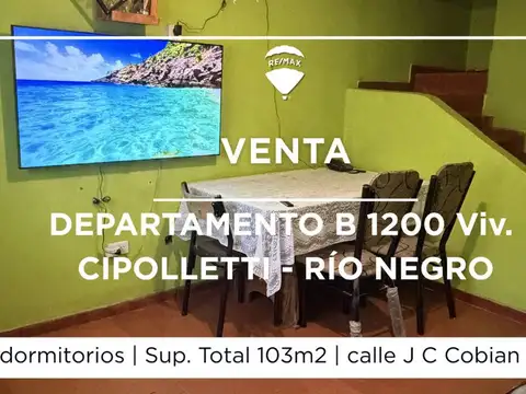 VENTA DEPARTAMENTO 4 DORMITORIOS - CIPOLLETTI