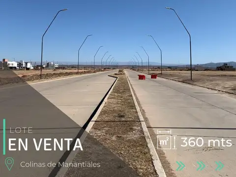 LOTE EN VENTA - COLINAS DE MANANTIALES