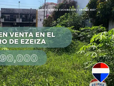 LOTE EN VENTA EN EL CENTRO DE EZEIZA