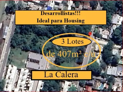 DESARROLLISTAS!! 3 LOTES de 407m² c/u... a100m del río!