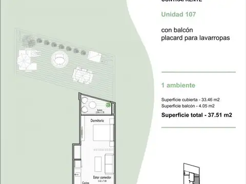 Departamento en Venta de Monoambiente