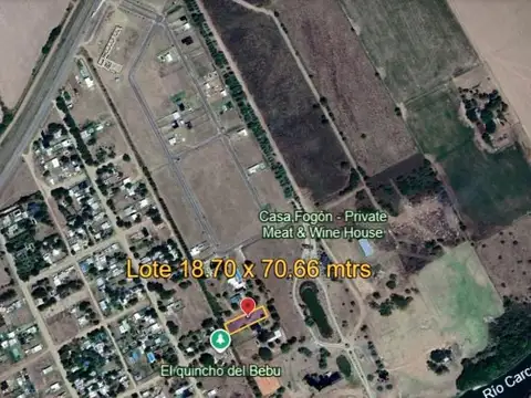 Terreno en Venta 18,70  mts Frente