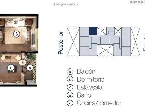 Departamento en Venta de 1 dormitorio