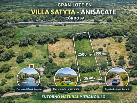 Venta de Lote en Anisacate con APTO CREDITO
