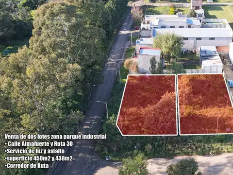 DOS LOTES EN BLOCK ZONA PARQUE INDUSTRIAL