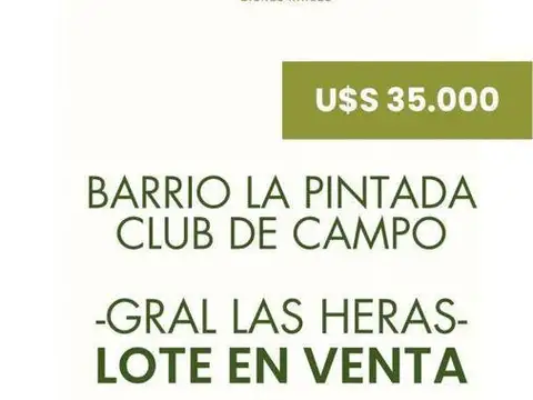 LOTES EN BARRIO CERRADO LAS HERAS