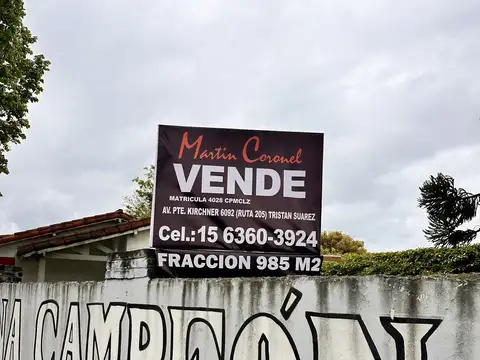 FRACCION DE 1000 M2 SOBRE RUTA 205! ZONA CENTRICA