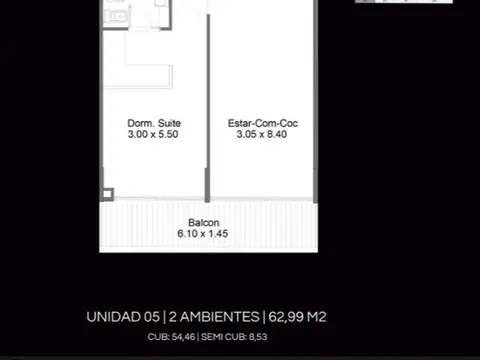 Departamento en Venta de 1 dormitorio