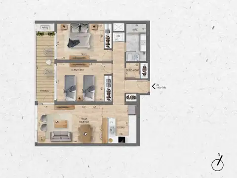 VENTA Apartamento 2 dormitorios Lago Calcagno