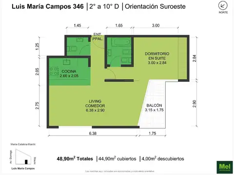 Departamento en Venta de 2 ambientes
