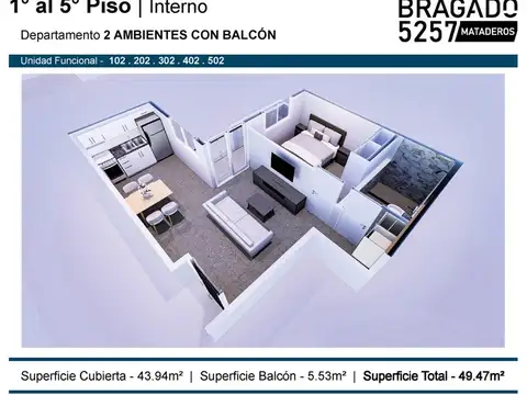 Bragado 5200, Piso 1