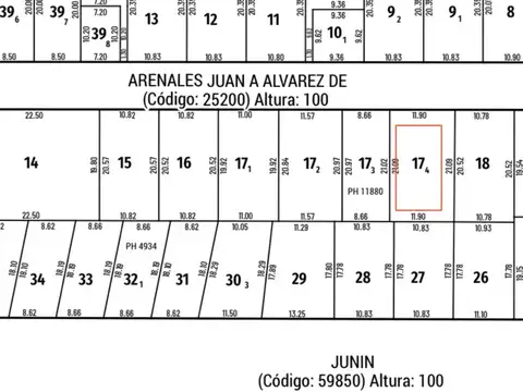 Terreno en Venta 21  mts Fondo