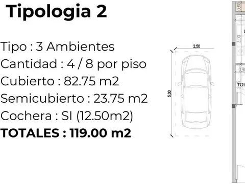 Departamento Monoambiente con 1 baño