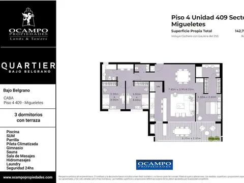 Departamento en Venta en Belgrano, USD 828.000