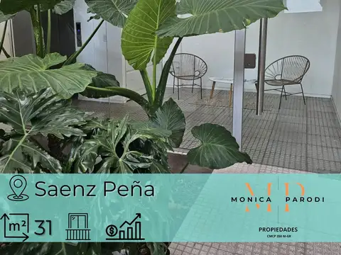 MONOAMBIENTE EN VENTA EN SÁENZ PEÑA CON BALCÓN Y UBICACIÓN ESTRATÉGICA
