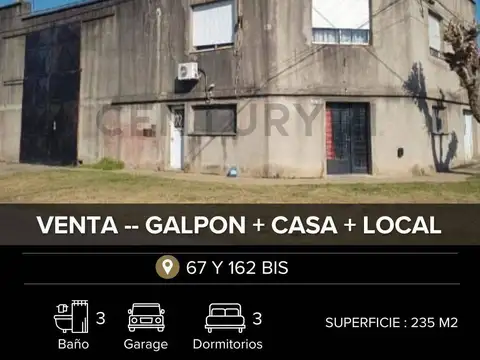Venta de Galpon en Los Hornos La Plata con casa