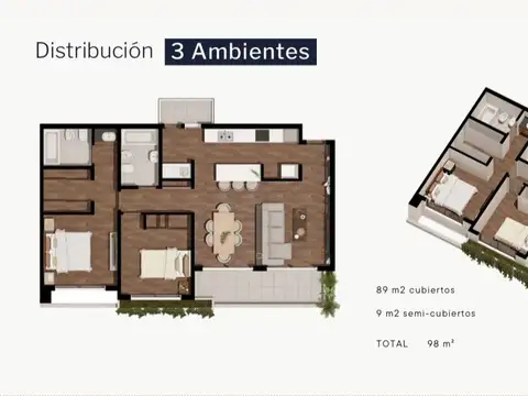Departamento en Venta de 3 ambientes