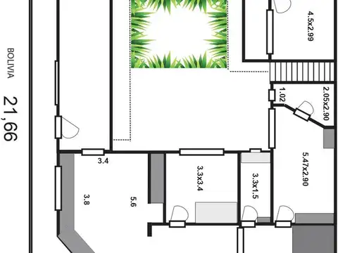 Terreno en Venta 21  mts Fondo