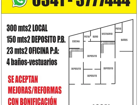 ALQUILER LOCAL COMERCIAL SAN MARTIN 1865/67