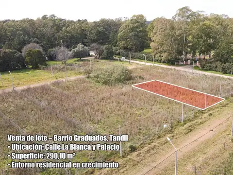 VENTA DE LOTE EN TANDIL ZONA BARRIO GRADUADOS