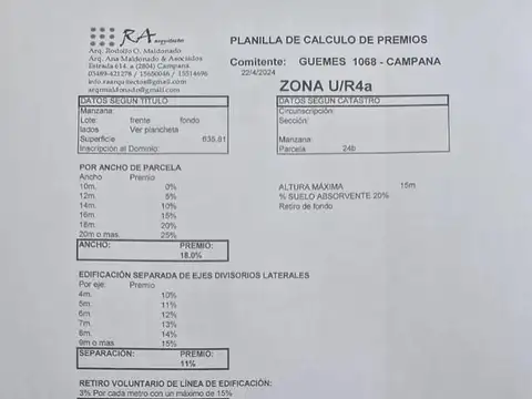 Terreno en Venta, FOT 2,59