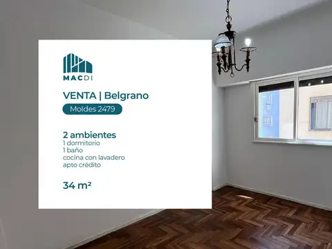 Excelente Departamento 2 ambientes en Venta en Belgrano.