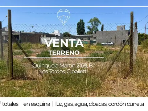 Venta terreno bº los tordos cipolletti