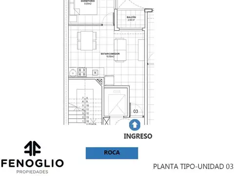 Departamento 2 ambientes con 1 baño