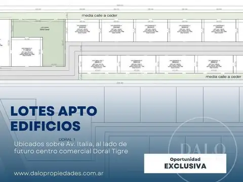 Terreno en Venta 25  mts Frente