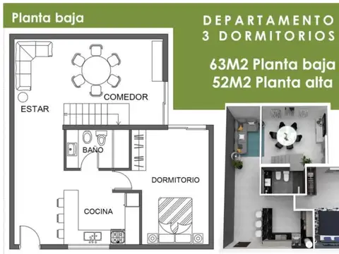 Departamento en Venta de 5 ambientes