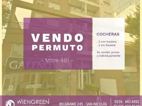 Vendo o Permuto 4 cocheras en Mitre casi Savio