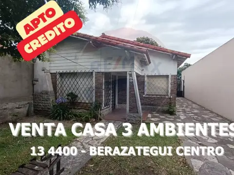 VENTA CASA 3 AMBIENTES JARDIN BERAZATEGUI CENTRO