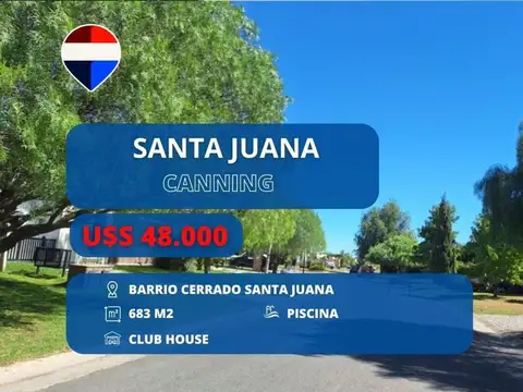 LOTE EN VENTA BARRIO SANTA JUANA CANNING
