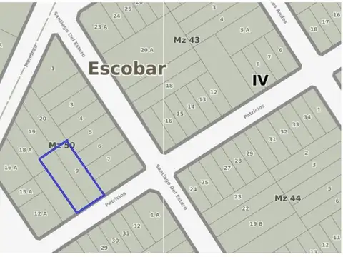 Terreno en Venta 20  mts Frente