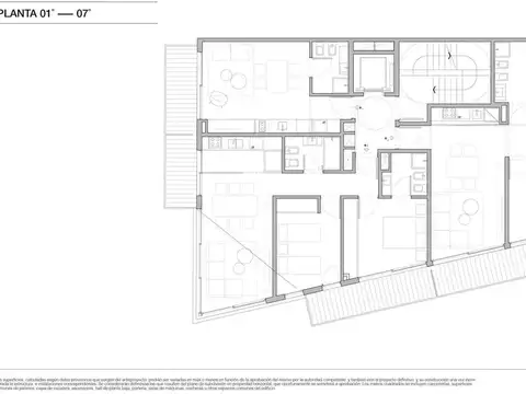 Dpto 3 amb, Piso 4° 02, c/balcón al fte, 81,53m2 total,