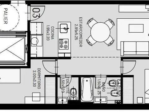 Departamento en Venta de 2 dormitorios