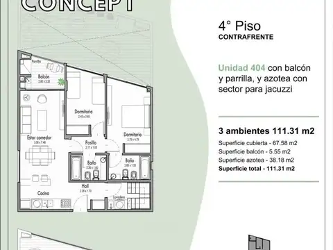 Honduras 3800, Piso 4