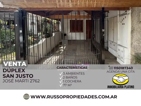 Venta duplex 3 ambientes San Justo