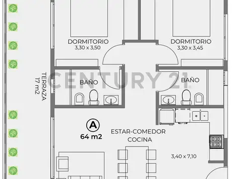 TRES AMBIENTES,  INVERSIÓN,  APTO PROFESIONAL,  POZO  y  AMENITIES.