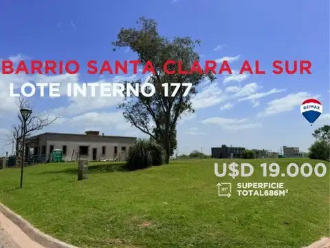 LOTE EN VENTA EN SANTA CLARA AL SUR INTERNO 686 m²